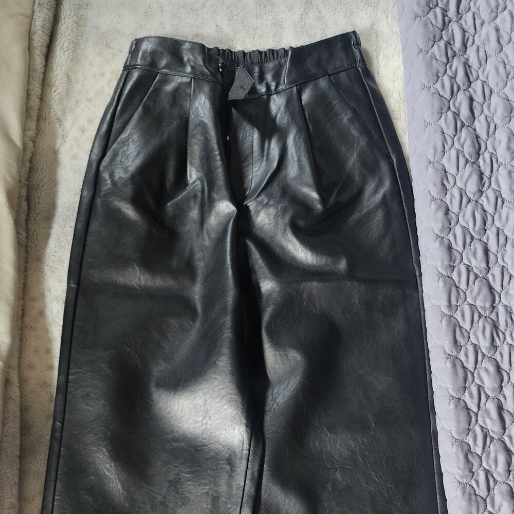 Faux leather pants